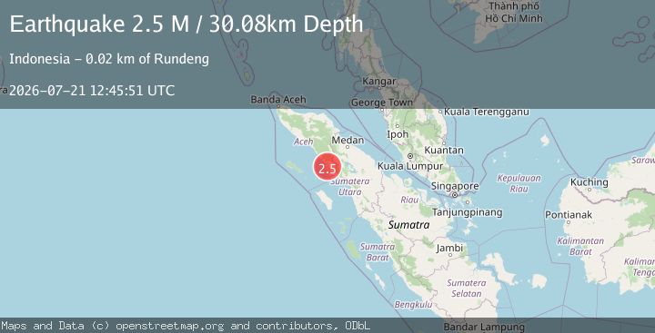 Map of Northern Sumatra, Indonesia