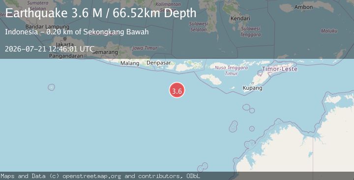 Map of South of Sumbawa, Indonesia