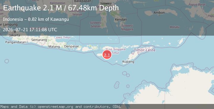 Map of Sumba Region, Indonesia