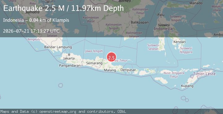 Map of Java, Indonesia