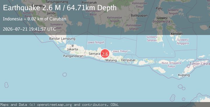 Map of Java, Indonesia