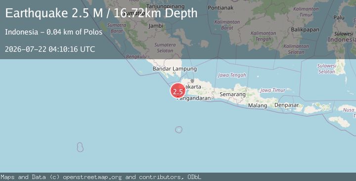Map of Java, Indonesia