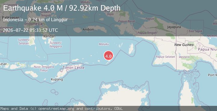 Map of Tanimbar Islands Region, Indonesia