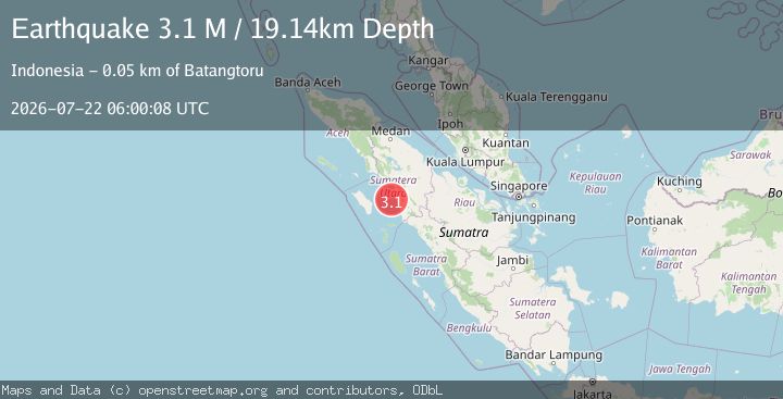Map of Northern Sumatra, Indonesia