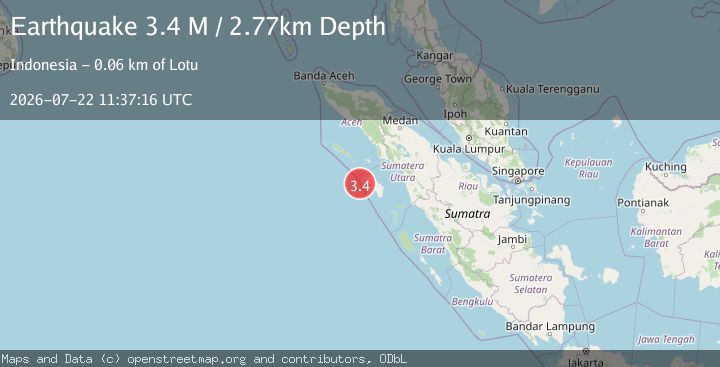 Map of Off West Coast of Northern Sumatra