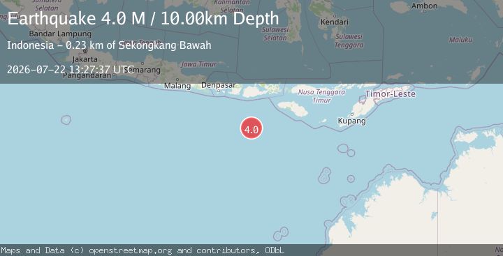 Map of South of Sumbawa, Indonesia