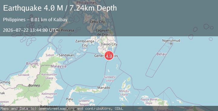 Map of Mindanao, Philippines