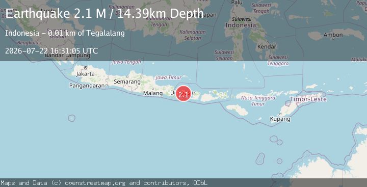Map of Bali Region, Indonesia