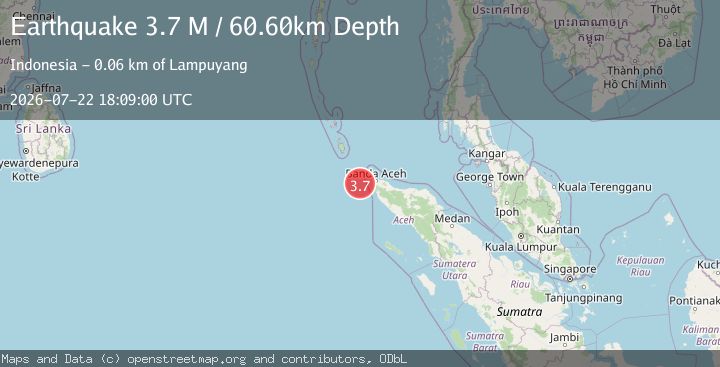 Map of Northern Sumatra, Indonesia