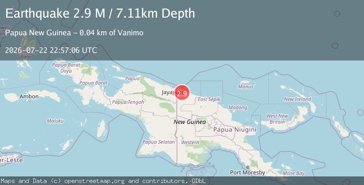 Map of New Guinea, Papua New Guinea