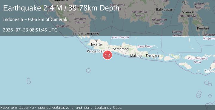 Map of Java, Indonesia