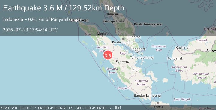 Map of Northern Sumatra, Indonesia