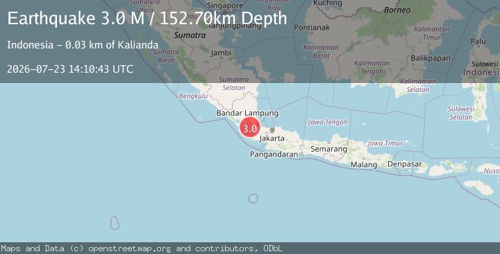 Map of Sunda Strait, Indonesia