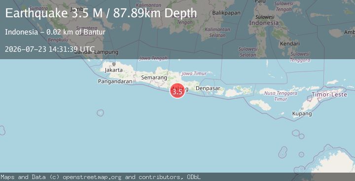 Map of Java, Indonesia