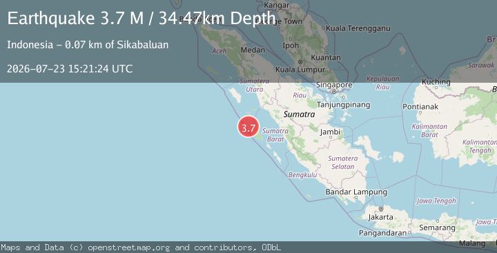 Map of Southern Sumatra, Indonesia