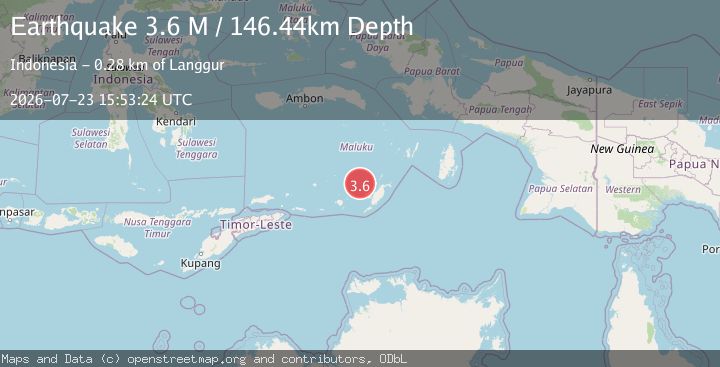 Map of Tanimbar Islands Region, Indonesia