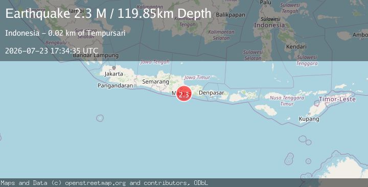 Map of Java, Indonesia