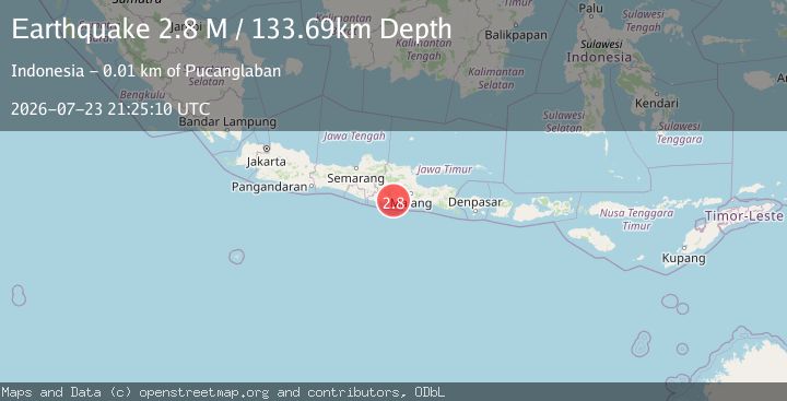 Map of Java, Indonesia