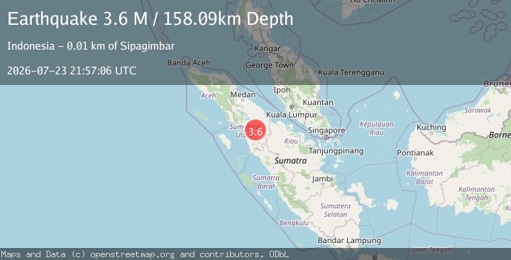 Map of Northern Sumatra, Indonesia