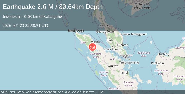 Map of Northern Sumatra, Indonesia