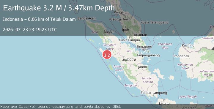 Map of Northern Sumatra, Indonesia