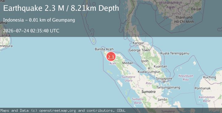 Map of Northern Sumatra, Indonesia