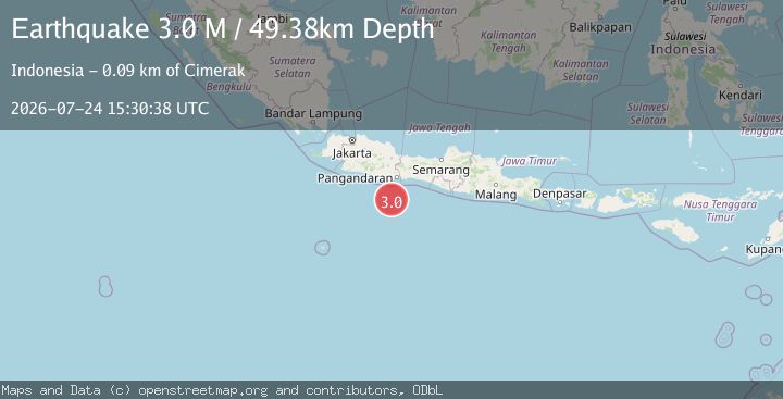 Map of Java, Indonesia