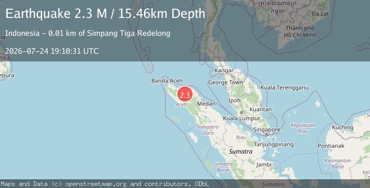 Map of Northern Sumatra, Indonesia