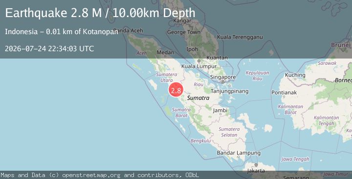 Map of Northern Sumatra, Indonesia