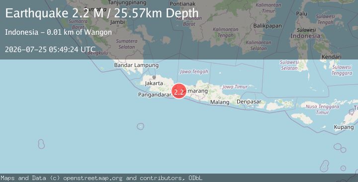 Map of Java, Indonesia