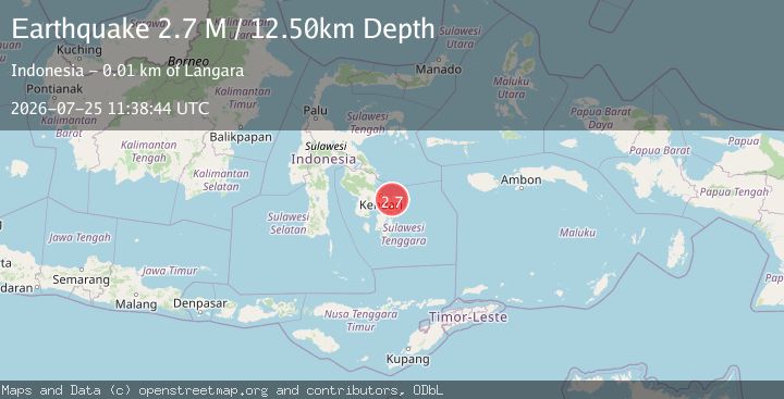 Map of Sulawesi, Indonesia