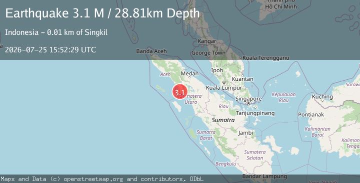 Map of Northern Sumatra, Indonesia