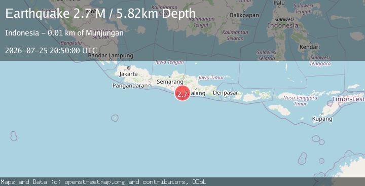 Map of Java, Indonesia
