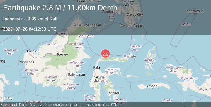 Map of Minahassa Peninsula, Sulawesi
