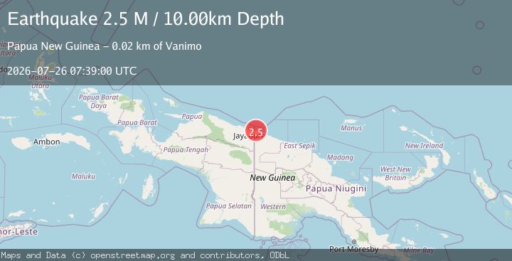 Map of Near North Coast of Papua New Guinea