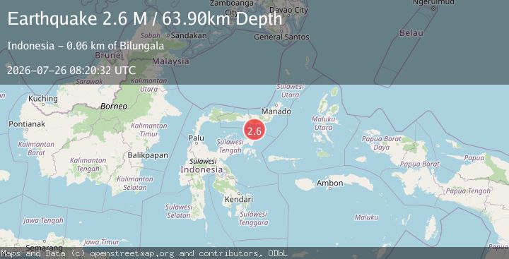 Map of Minahassa Peninsula, Sulawesi