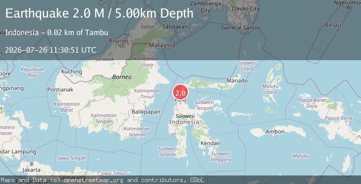 Map of Minahassa Peninsula, Sulawesi