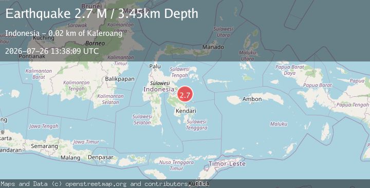 Map of Sulawesi, Indonesia