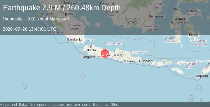 Map of Java, Indonesia