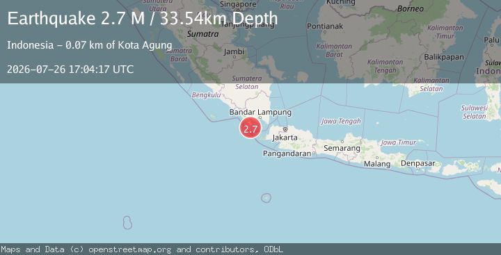 Map of Sunda Strait, Indonesia