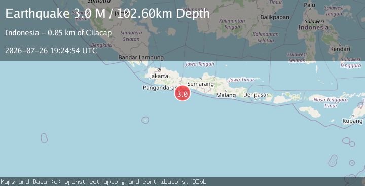 Map of Java, Indonesia
