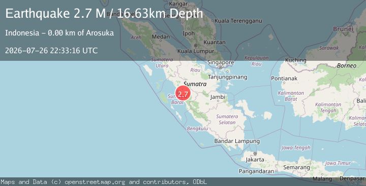 Map of Southern Sumatra, Indonesia