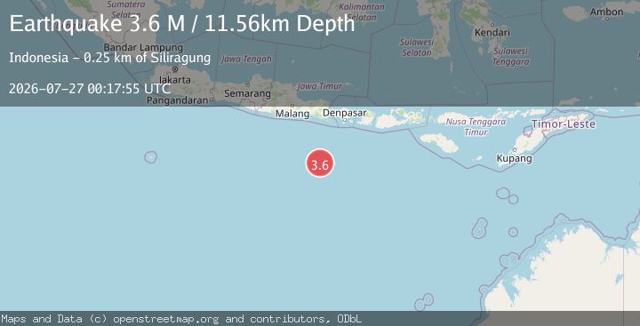 Map of South of Bali, Indonesia