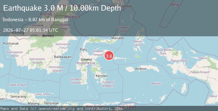 Map of Sulawesi, Indonesia
