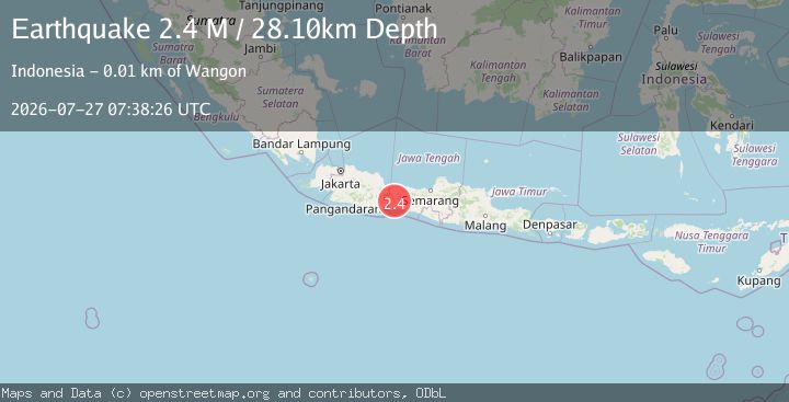 Map of Java, Indonesia