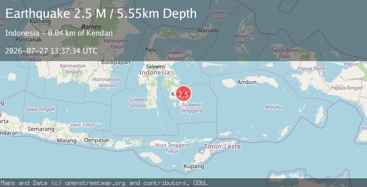Map of Sulawesi, Indonesia