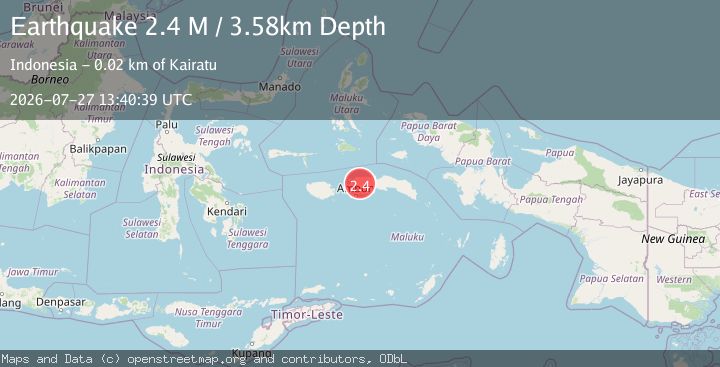 Map of Seram, Indonesia