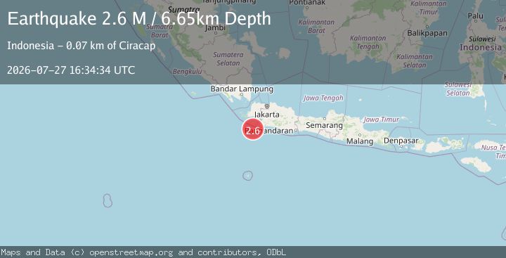 Map of Java, Indonesia