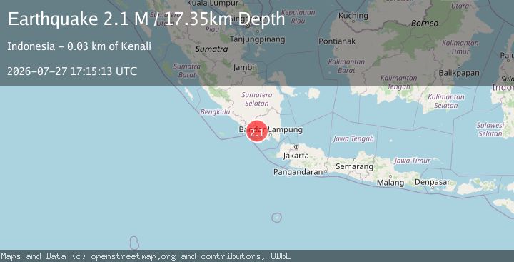 Map of Southern Sumatra, Indonesia