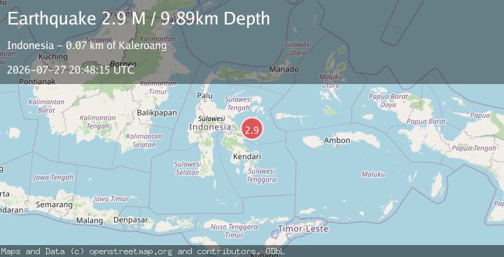 Map of Sulawesi, Indonesia